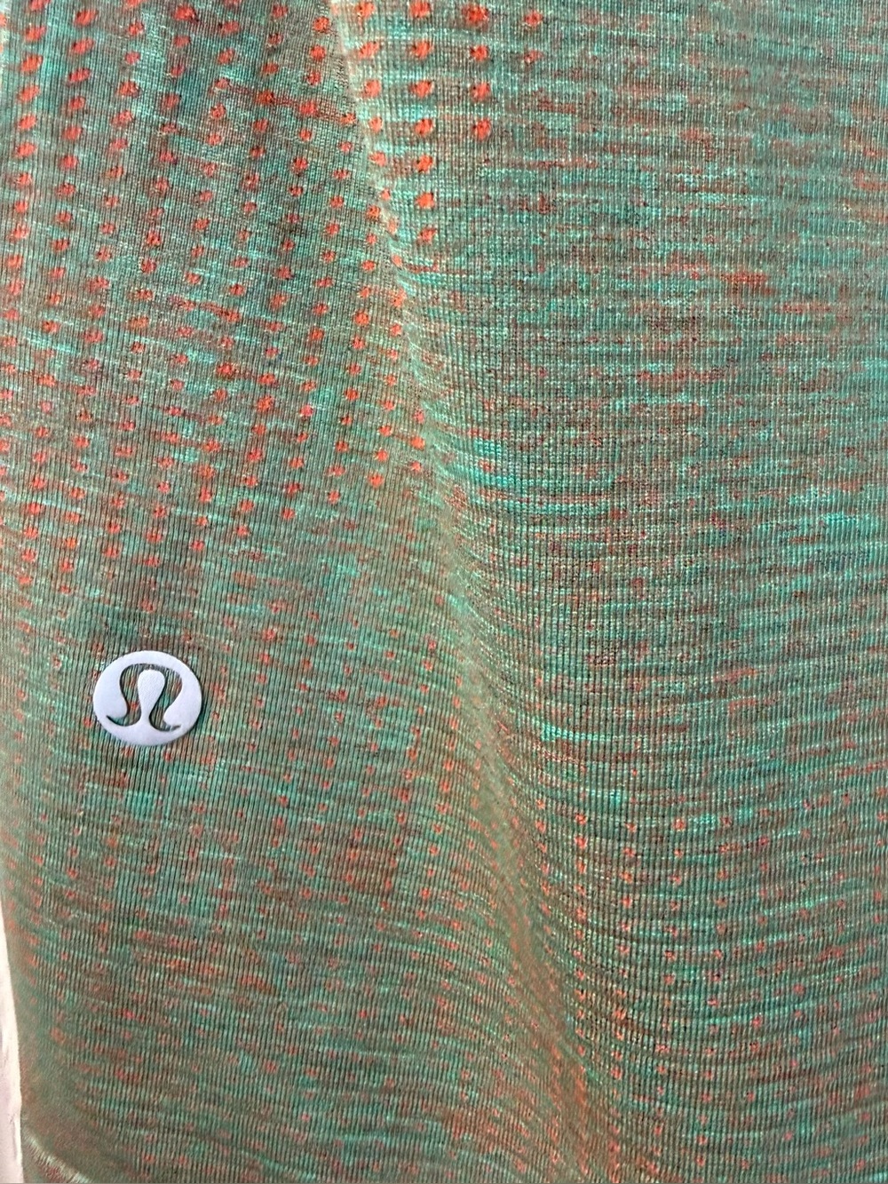 lululemon athletica Men's Teal and Orange Fleck Short Sleeve Tee